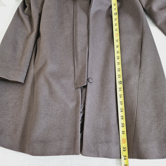 Zara Wool Angora Blend Midi Trench Coat Brown Mauve SZ Small - Picture 10 of 11